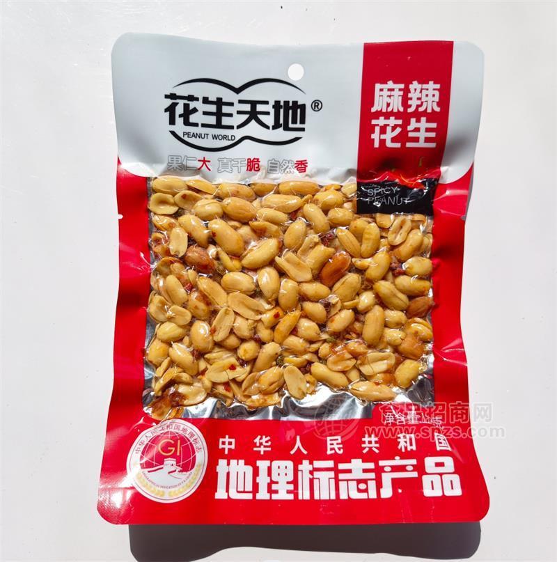 ·花生天地麻辣脱油花生休闲食品150g 