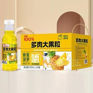 頂甄100%多肉大果粒蜂蜜菠蘿復合果汁飲料450mlx15瓶