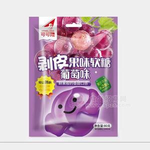 可可隆剥皮果味软糖葡萄味80g