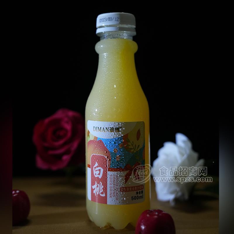 ·迪缦益生菌复合果汁饮料白桃味 迪缦果汁500ml 