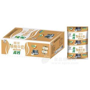 綠寶乳業(yè)磨漿核桃牛奶高鈣復(fù)合蛋白飲品箱裝招商243ml×16包