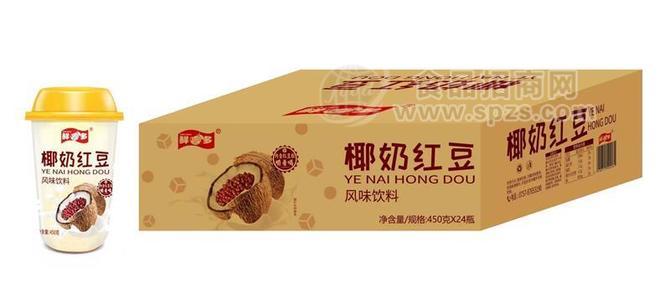 鲜吉多椰奶红豆风味饮料450gX24瓶