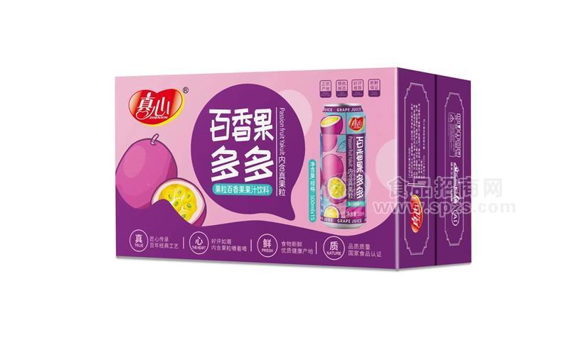 真心百香果多多百香果果粒果汁饮料500ml×15罐罐装饮品