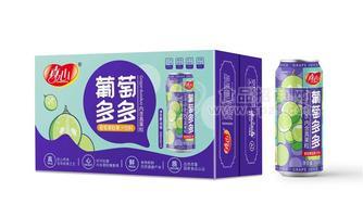 真心葡萄多多葡萄果粒果汁飲料500ml罐裝飲品