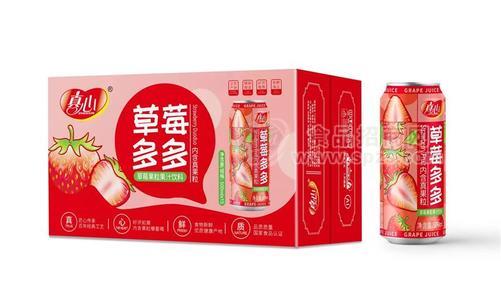 真心草莓多多草莓果粒果汁飲料500ml罐裝飲品