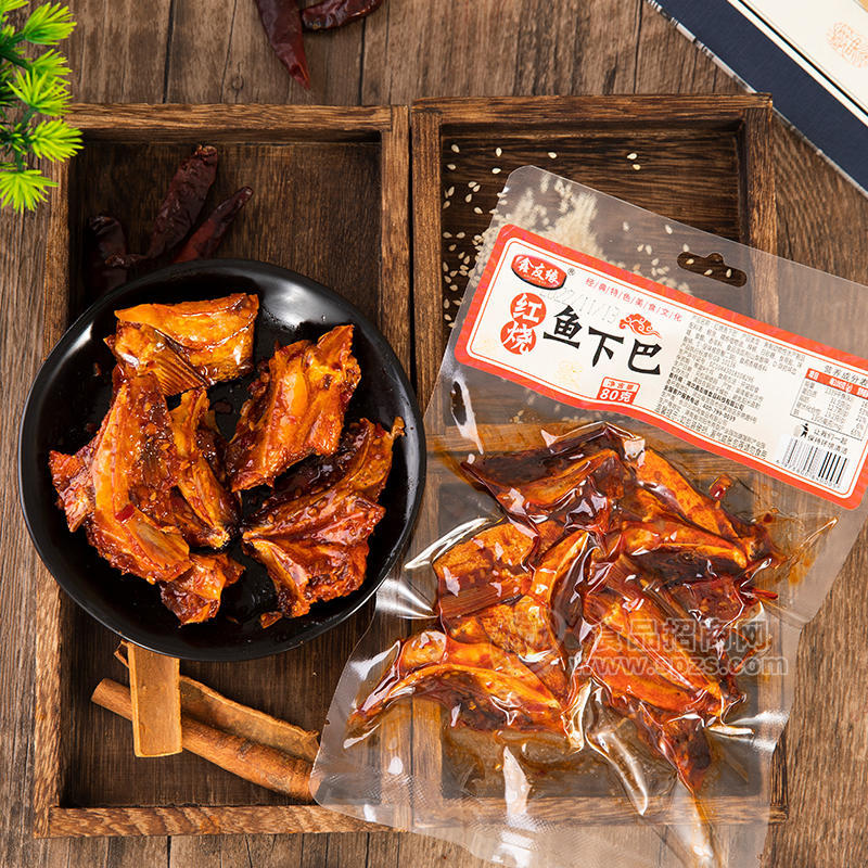 ·鑫友缘红烧鱼下巴休闲食品80g 