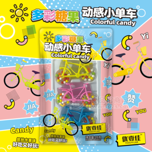 优壹佳多彩糖果动感小单车缤纷水果味25g