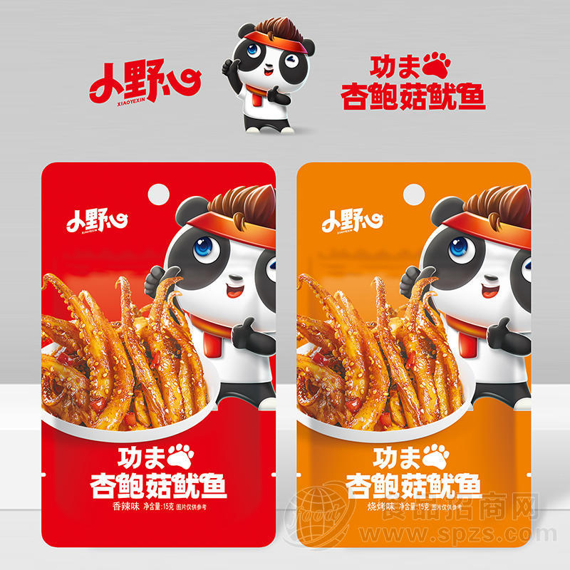 小野心香辣味+烧烤味杏鲍菇鱿鱼15g