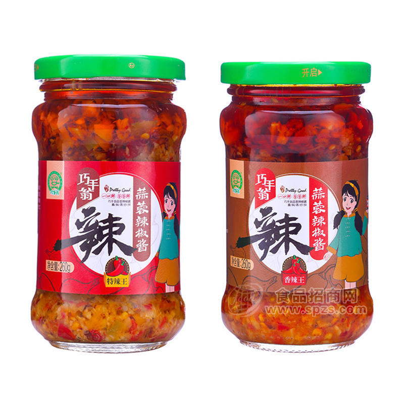 巧手翁特辣王香辣王蒜蓉辣椒醬調(diào)味醬260g