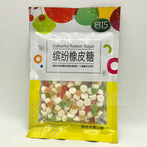 啟巧食品繽紛橡皮糖綜合水果口味90g