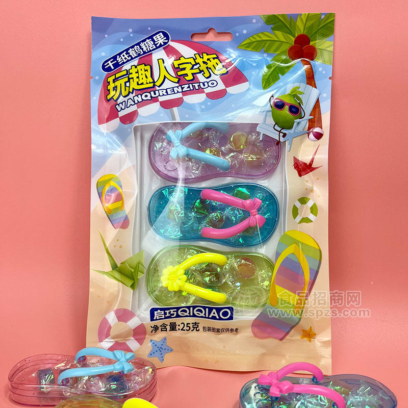 啟巧食品千紙鶴糖果玩趣人字拖25g