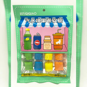 启巧食品汽水味果卷软糖混合口味82g