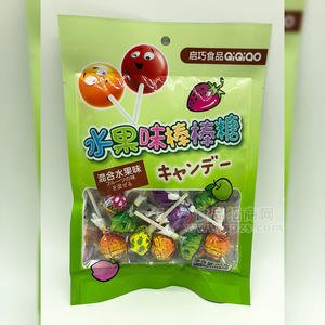 启巧食品水果味棒棒糖混合水果味95g