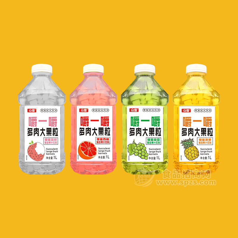 众雪多肉大果粒复合果汁饮料1L
