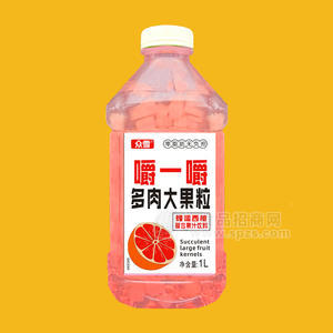 众雪多肉大果粒蜂蜜西柚复合果汁饮料1L