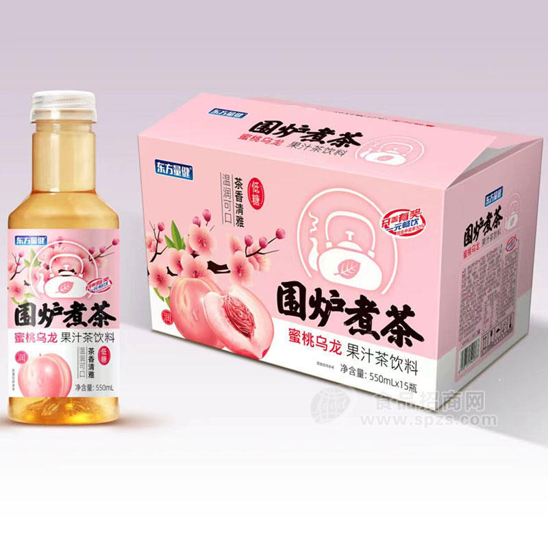 东方量健围炉煮茶果汁茶饮料果茶饮料蜜桃乌龙味550mlX15瓶