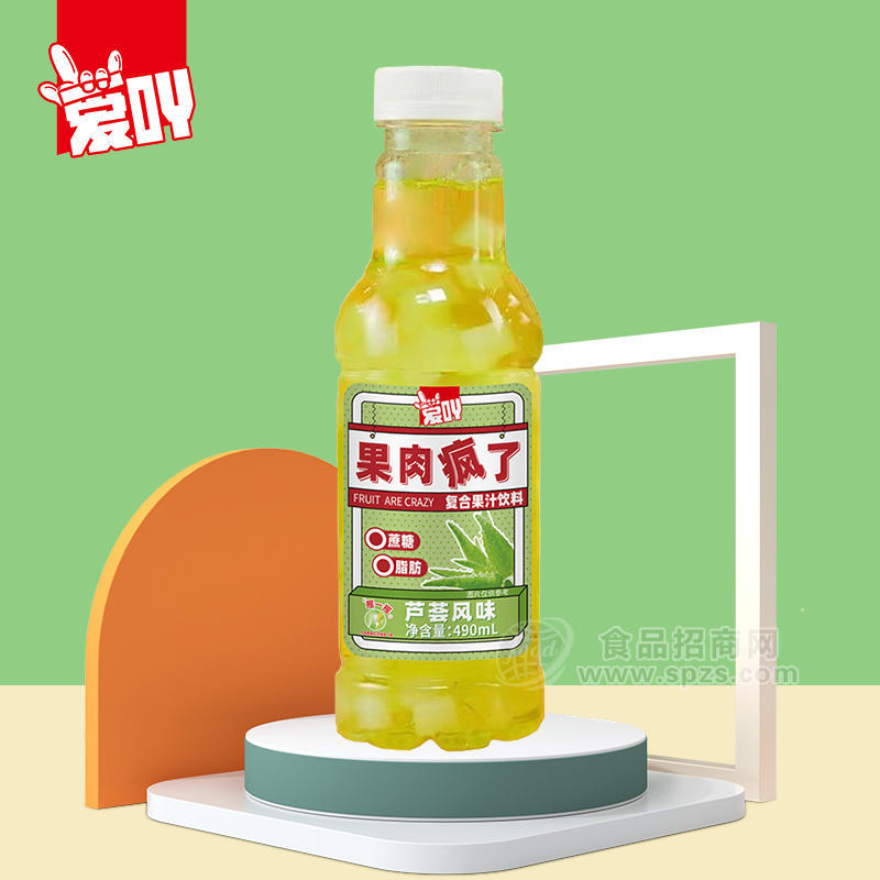 愛吖果肉瘋了蘆薈風(fēng)味復(fù)合果汁飲料490ml