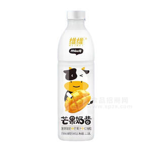 同聚堂維維芒果奶昔芒果味發(fā)酵型乳味飲品招商1.118L