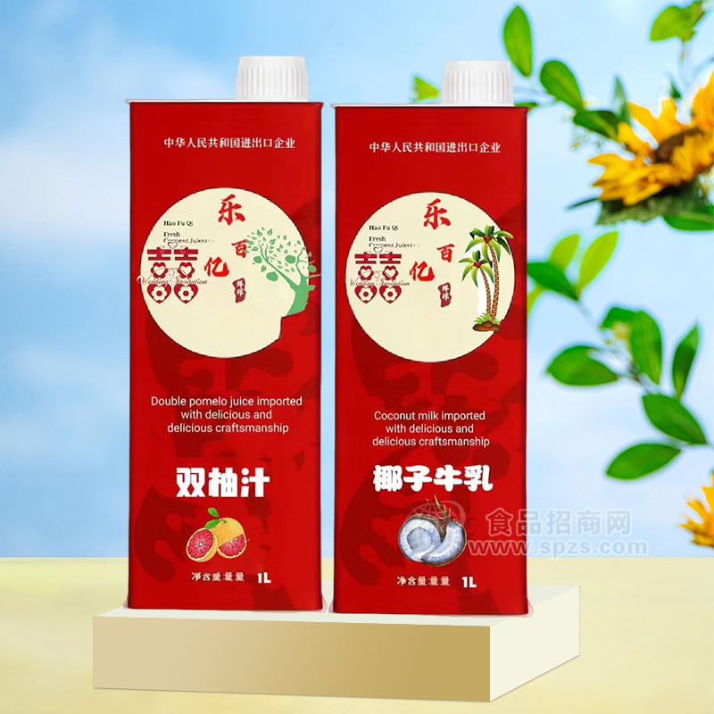 乐百亿双柚汁果汁饮料椰子牛乳乳饮料1L