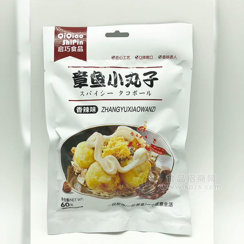 启巧食品章鱼小丸子香辣味60g