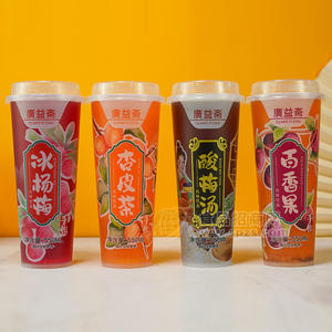 廣益齋冰楊梅杏皮茶酸梅湯百香果風(fēng)味飲品550ml