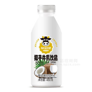 海心益寶健椰子牛乳飲品復合蛋白飲料瓶裝招商480g