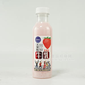 簡樂派大果粒乳酸菌飲品草莓味牛乳瓶裝招商400ml