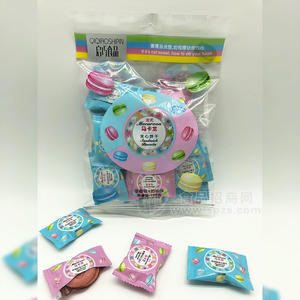 启巧食品马卡龙夹心饼干草莓味+奶油味126g