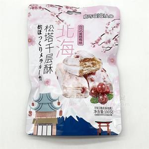 啟巧食品川町松塔千層酥白巧蔓越莓味100g.