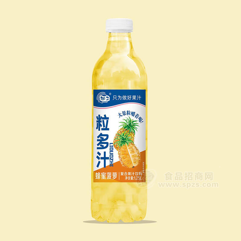 知卫粒多汁蜂蜜菠萝复合果汁饮料1.25L 