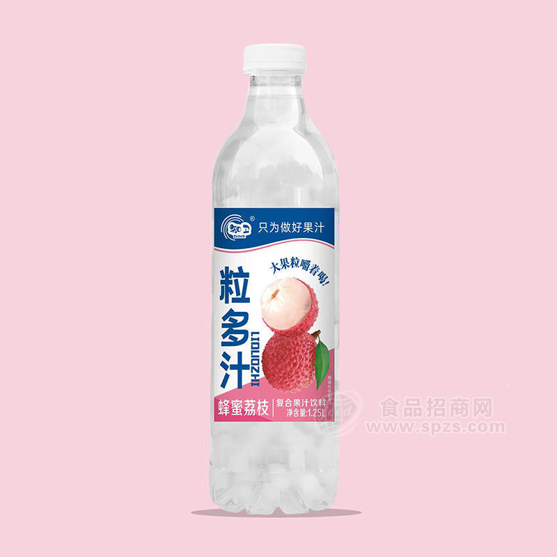 知卫粒多汁蜂蜜荔枝复合果汁饮料1.25L 