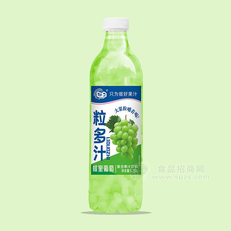 知卫粒多汁蜂蜜葡萄复合果汁饮料1.25L 