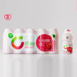 旺仔针叶樱桃维C发酵果汁饮品100mlx5瓶