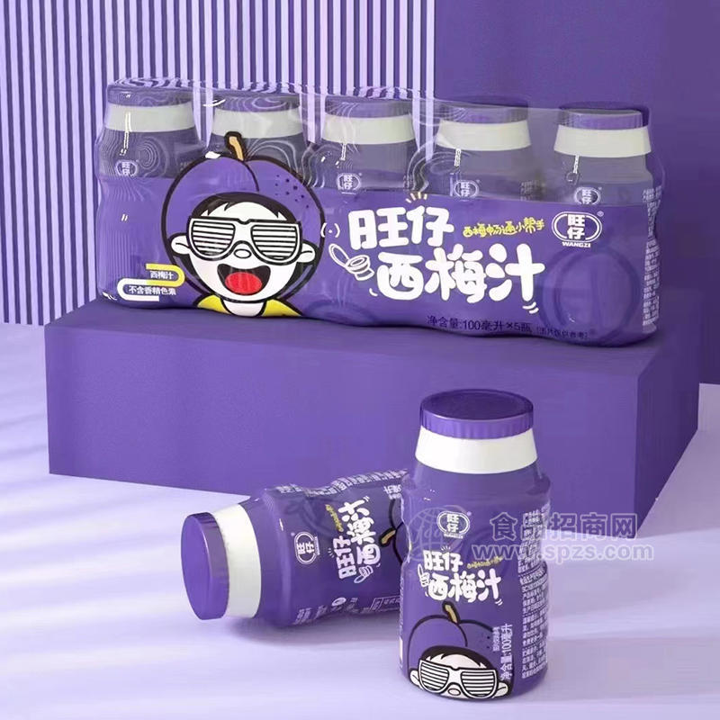 旺仔西梅汁果汁饮料100mlx5瓶
