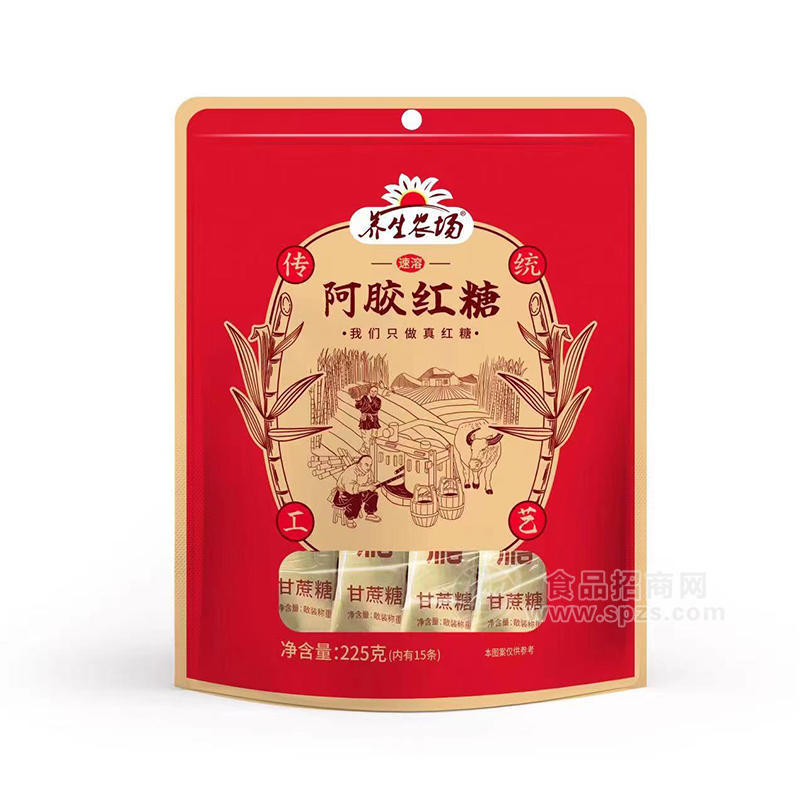 玉华堂养生农场阿胶红糖袋装招商225克 