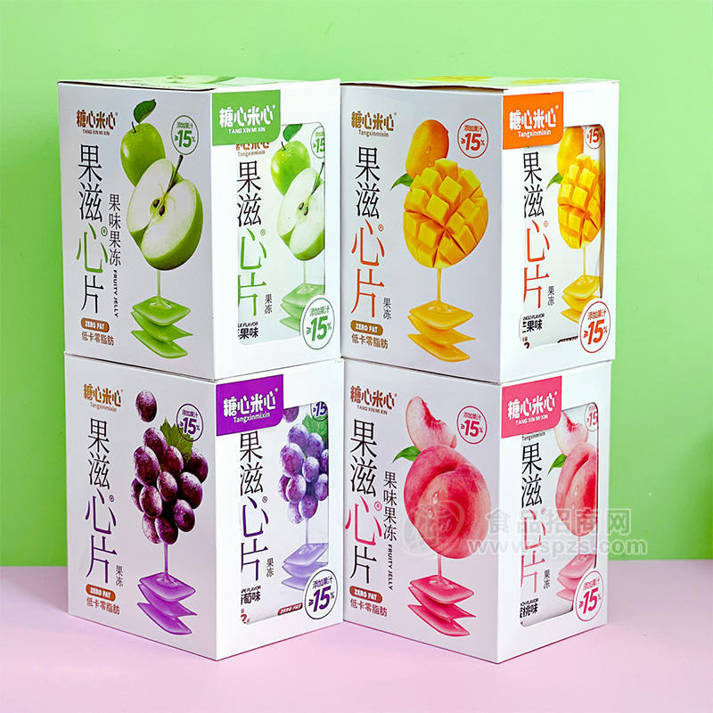 糖心米心果滋心片果冻水果味低卡零脂肪盒装招商