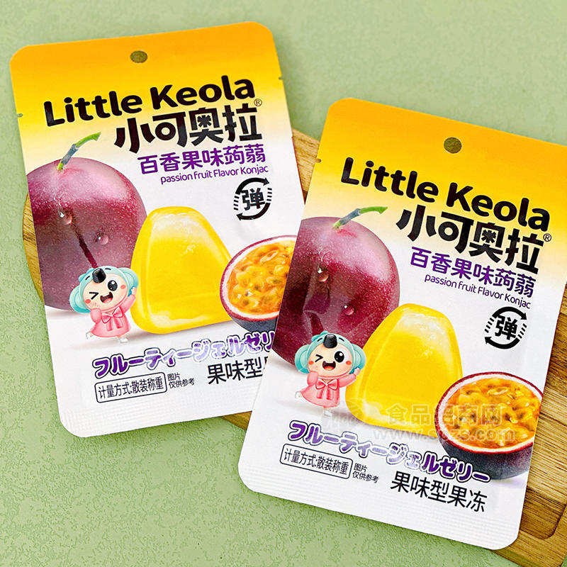 小可奥拉百香果味蒟蒻果冻袋装招商散装称重