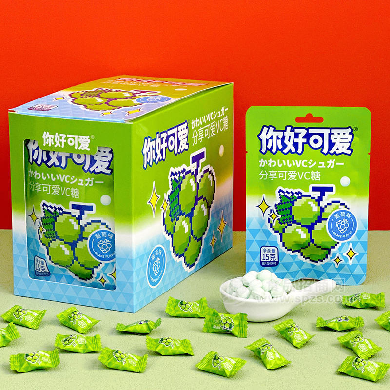 ·你好可爱葡萄味VC糖盒装招商15克 
