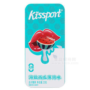 kissport無糖薄荷糖海鹽西瓜薄荷味壓片糖果23g