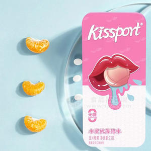 kissport无糖薄荷糖水蜜桃薄荷味压片糖果23g
