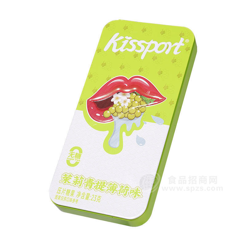 kissport无糖薄荷糖茉莉青提薄荷味压片糖果23g