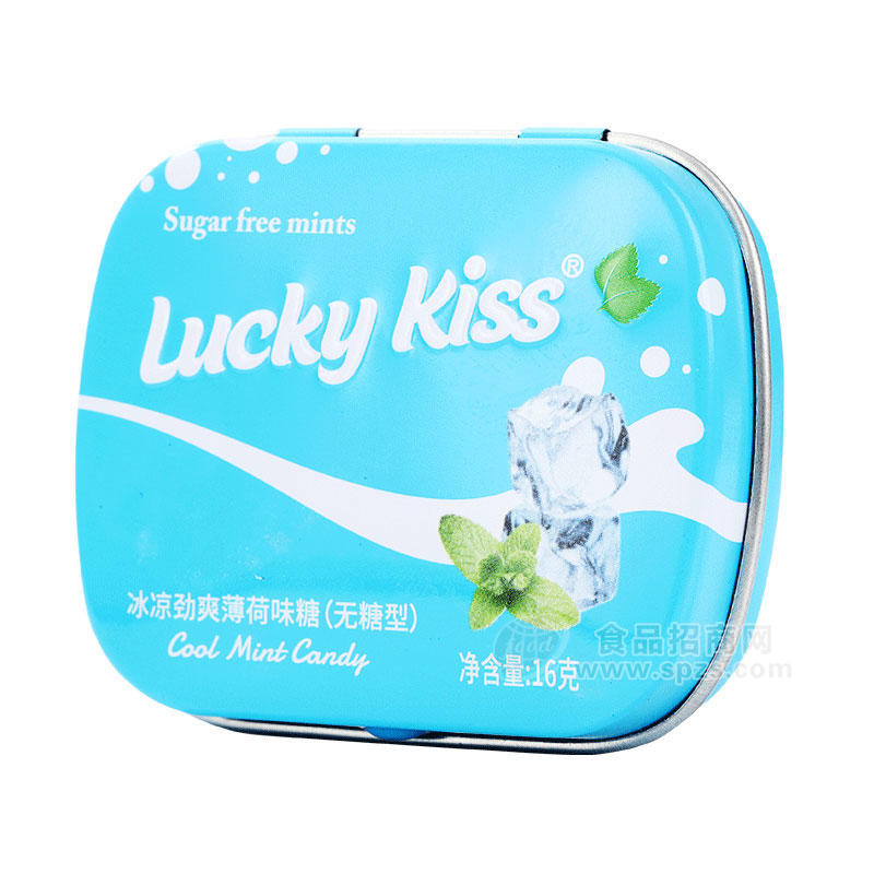 Lucky-kiss冰凉劲爽薄荷味糖无糖型16g