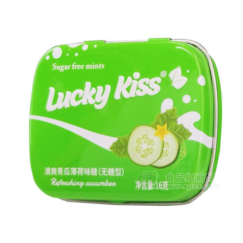 Lucky-kiss清爽青瓜薄荷味糖无糖型16g