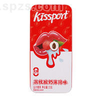 kissport无糖荔枝酸奶薄荷味压片糖果23g