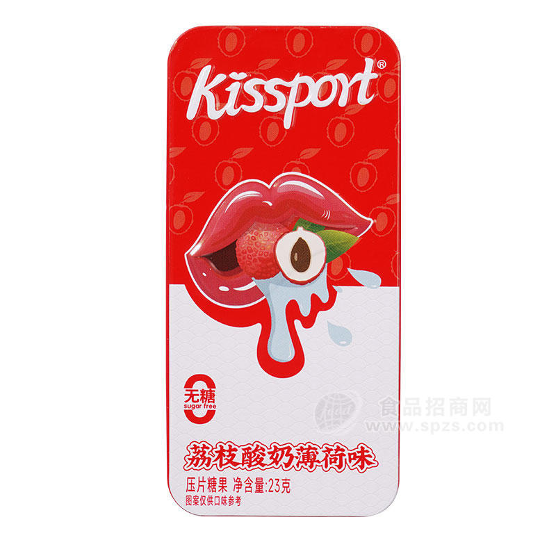 kissport无糖荔枝酸奶薄荷味压片糖果23g