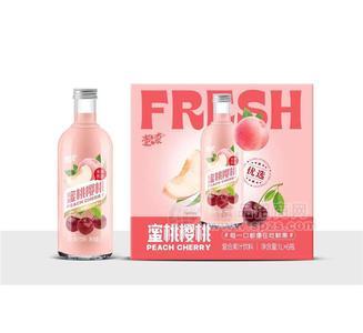 壹檬蜜桃樱桃复合果汁饮料1L
