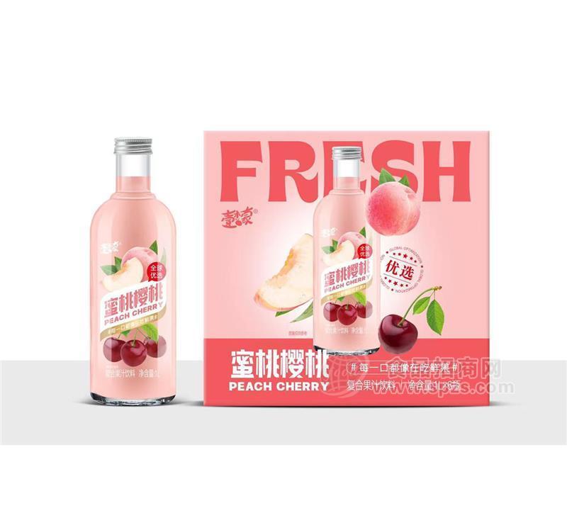 壹檬蜜桃櫻桃復合果汁飲料1L