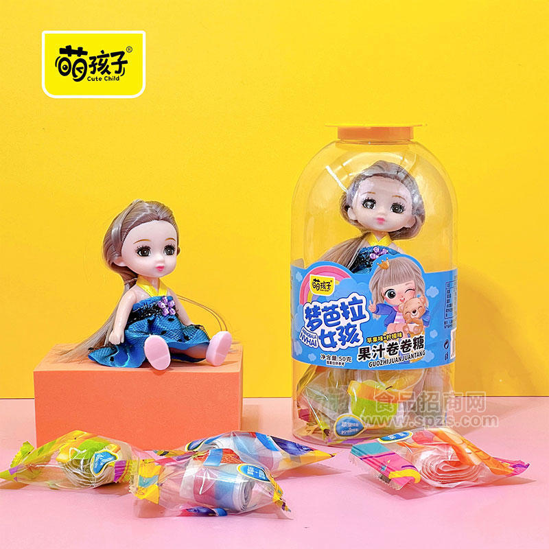 萌孩子梦巴拉女孩果汁卷卷糖苹果味＋柠檬味50g