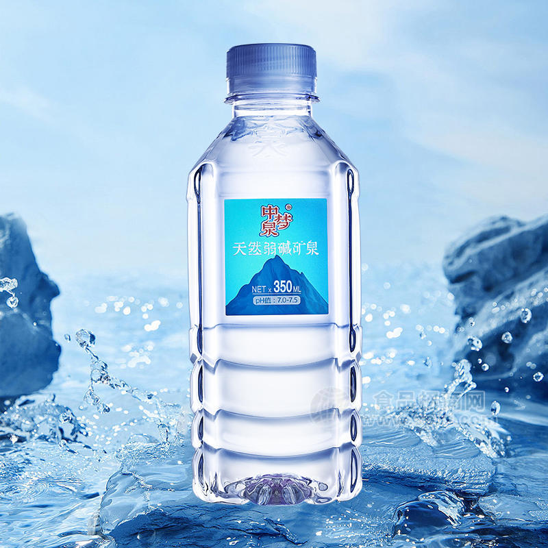 中夢(mèng)泉天然弱堿礦泉水瓶裝水天然堿性水小分子水350ml