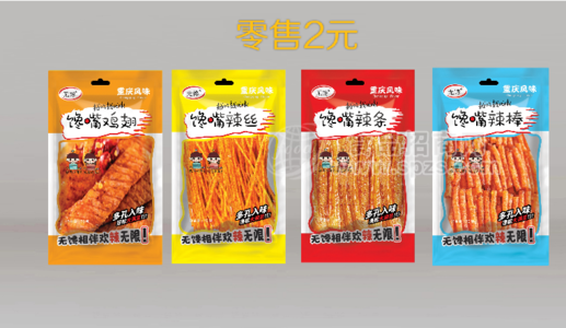 無(wú)饞饞嘴雞翅辣絲辣條辣棒70g2元休閑食品零食招商